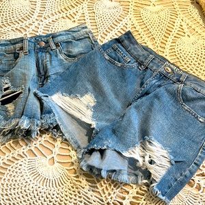 2 pairs of denim shorts. Size 26